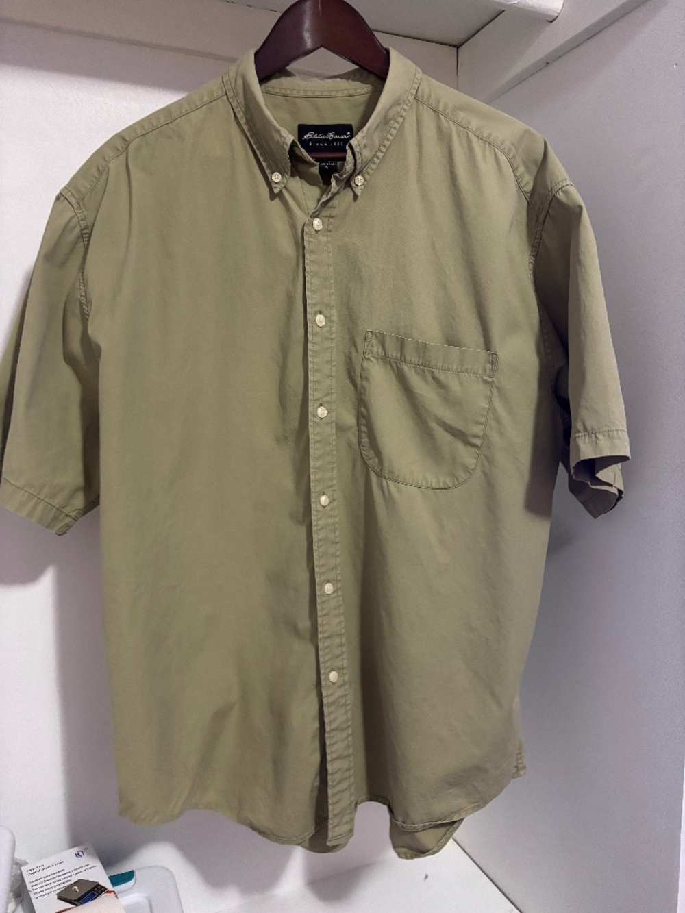 Eddie Bauer Short Sleeve Button up - light army green